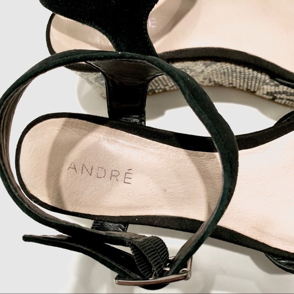 ANDRE ANIMAL PRINT SUEDE PLATFORM SANDALS - Picture 3 of 16